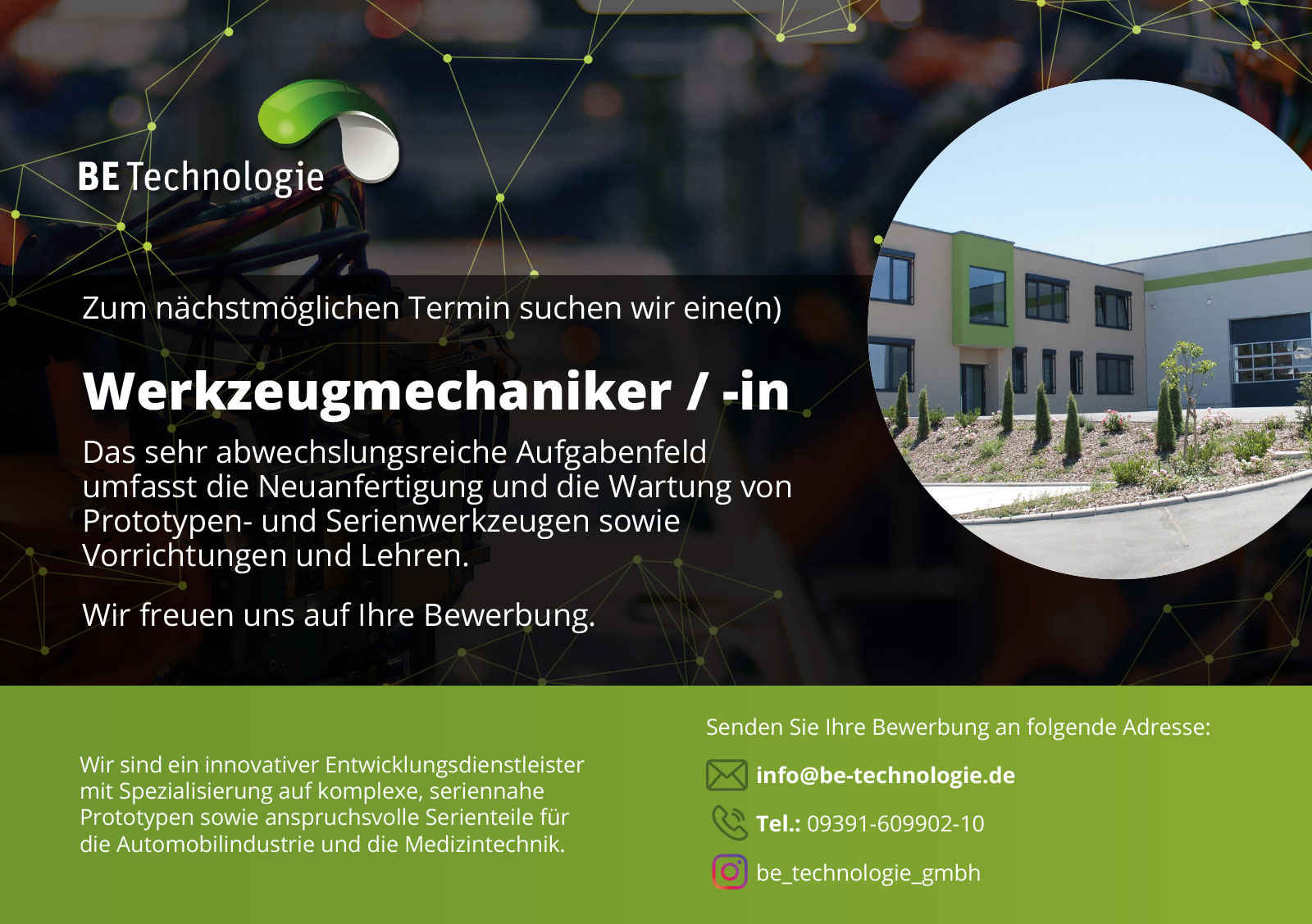 Stellenangebot Werkzeugmechaniker /-in